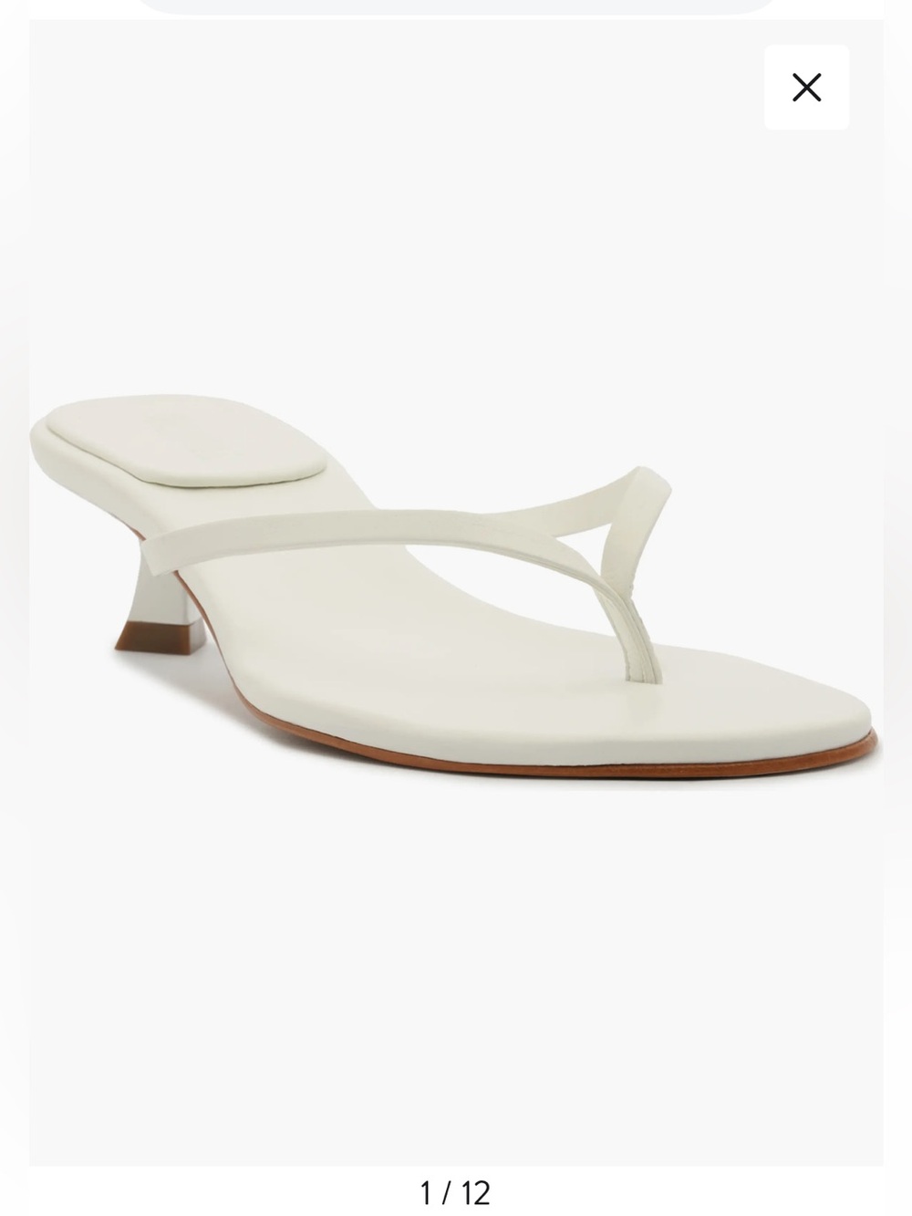 Schutz Carolyn kitten heels sandals White Minimalist thong shoes Revolve 6.5